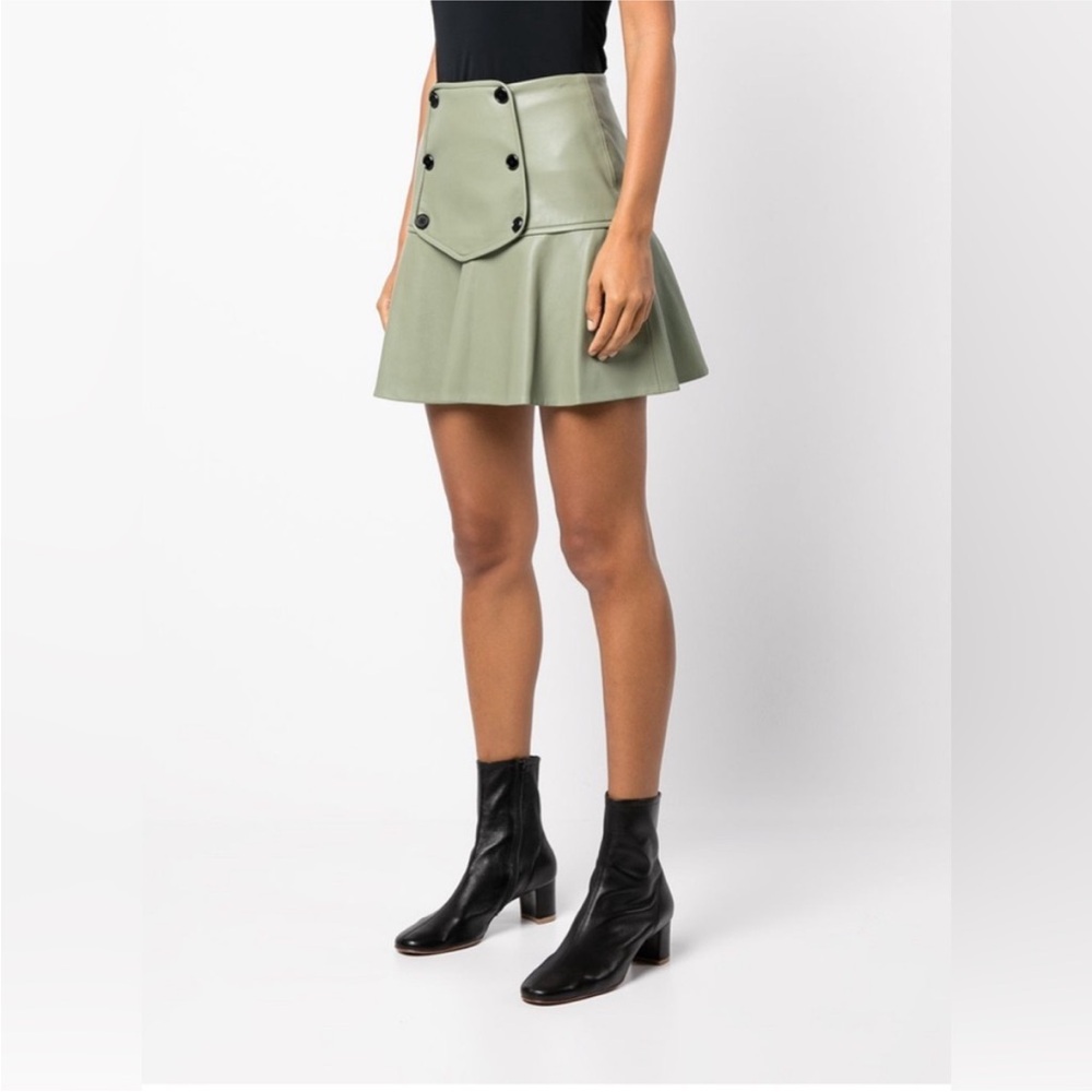 Alexis Kita sage green vegan leather skirt sz L